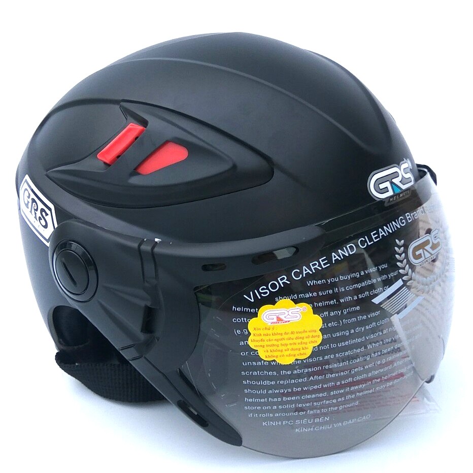 Mũ Bảo Hiểm GRS A966K 2 Kính – Vệ Sĩ Chống Tia Cực Tím (Màu Đen Nhám)